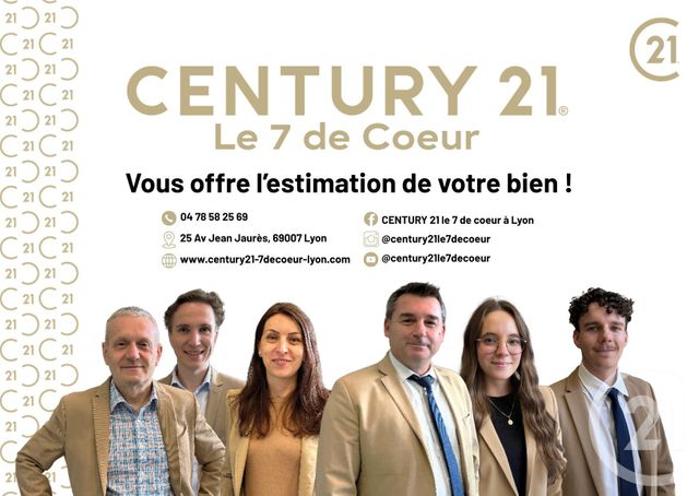 Appartement F4 à vendre - 4 pièces - 101.26 m2 - LYON - 69007 - RHONE-ALPES - Century 21 Le 7 De Coeur