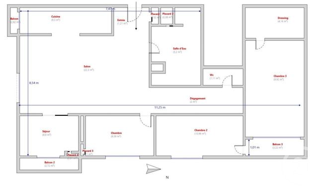 Appartement F5 à vendre - 5 pièces - 84.94 m2 - LYON - 69007 - RHONE-ALPES - Century 21 Le 7 De Coeur