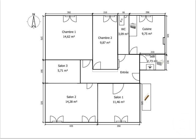 Appartement F4 à vendre - 3 pièces - 82.84 m2 - LYON - 69007 - RHONE-ALPES - Century 21 Le 7 De Coeur