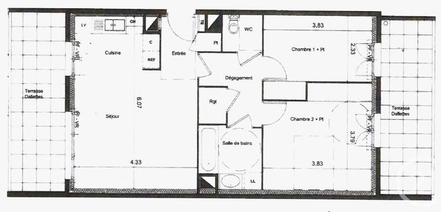Appartement F3 à vendre - 3 pièces - 61.75 m2 - DECINES CHARPIEU - 69 - RHONE-ALPES - Century 21 Le 7 De Coeur