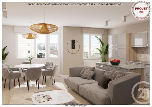 Appartement F3 à vendre - 3 pièces - 77.79 m2 - LYON - 69007 - RHONE-ALPES - Century 21 Le 7 De Coeur